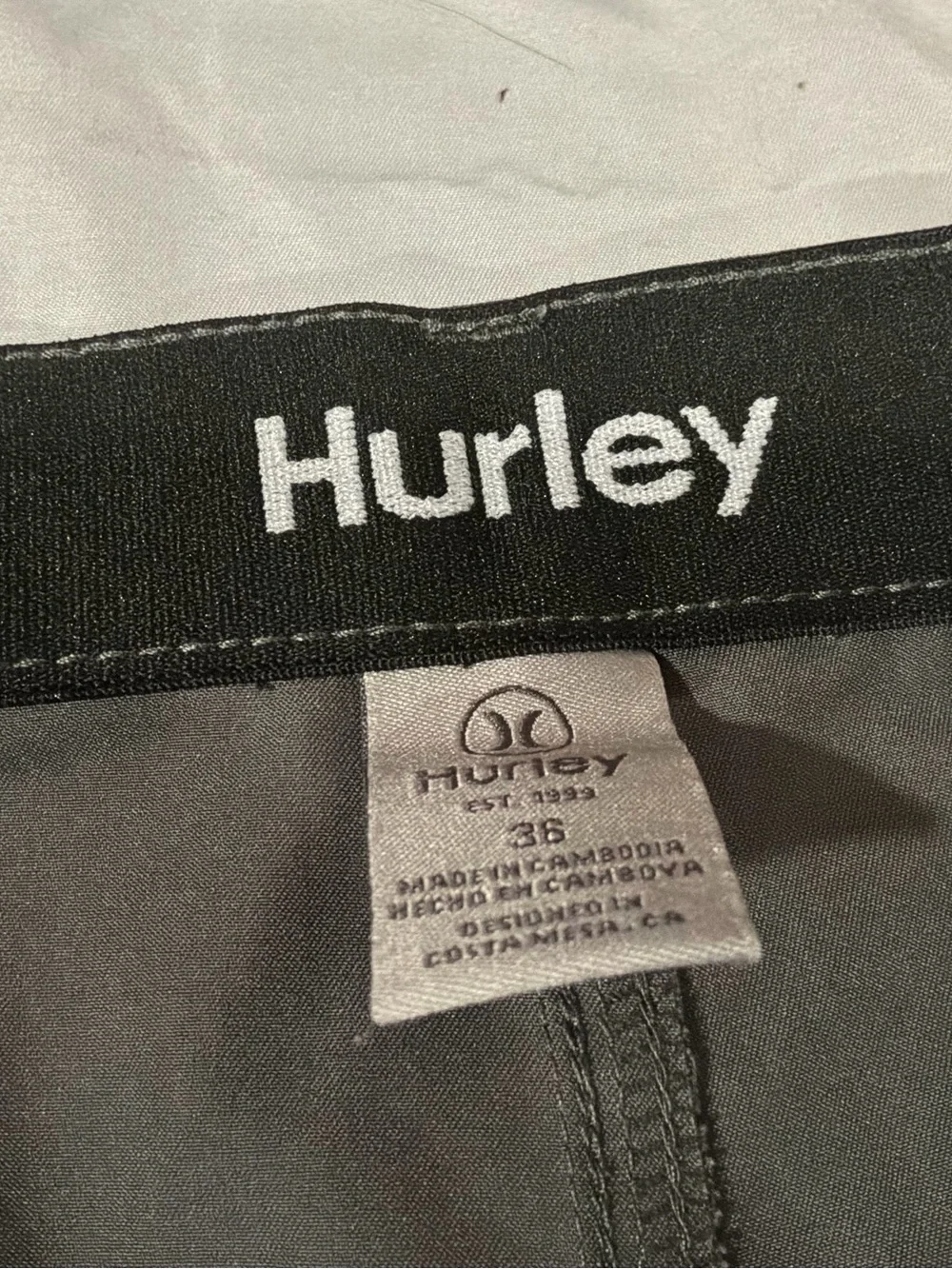 Hurley Men's Dark Gray Flat Front Shorts